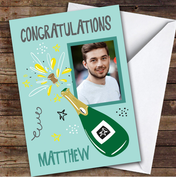 Personalized Congratulations Card For Anyone Photo Champagne