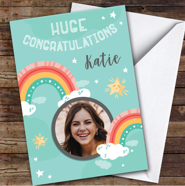 Personalized Congratulations Card For Anyone Photo Rainbows