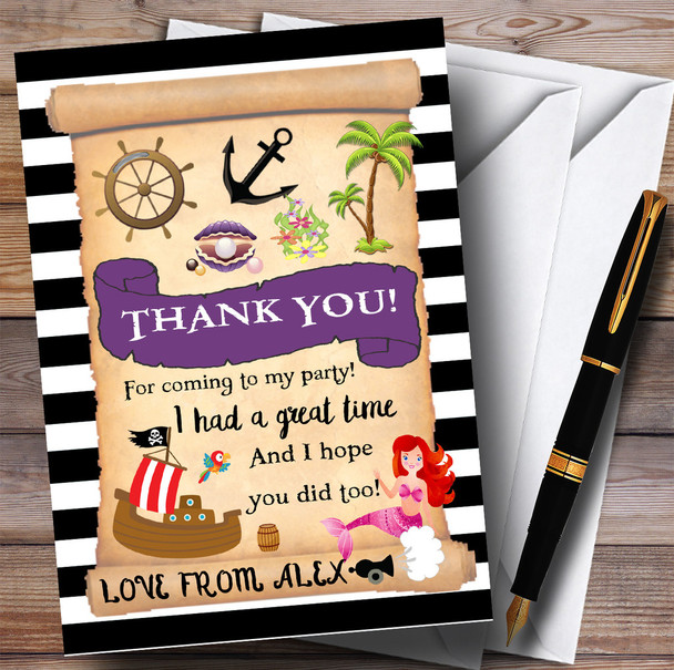 Pirate & Mermaid Party Thank You Cards