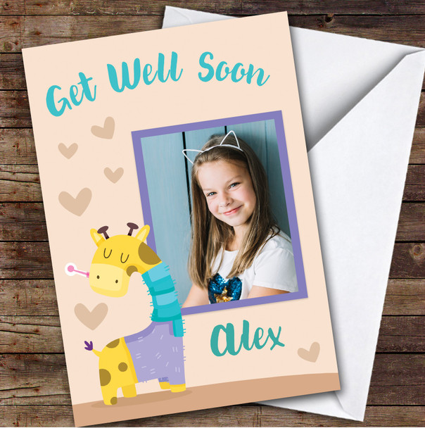 Personalized Get Well Soon Card For Anyone Photo Giraffe