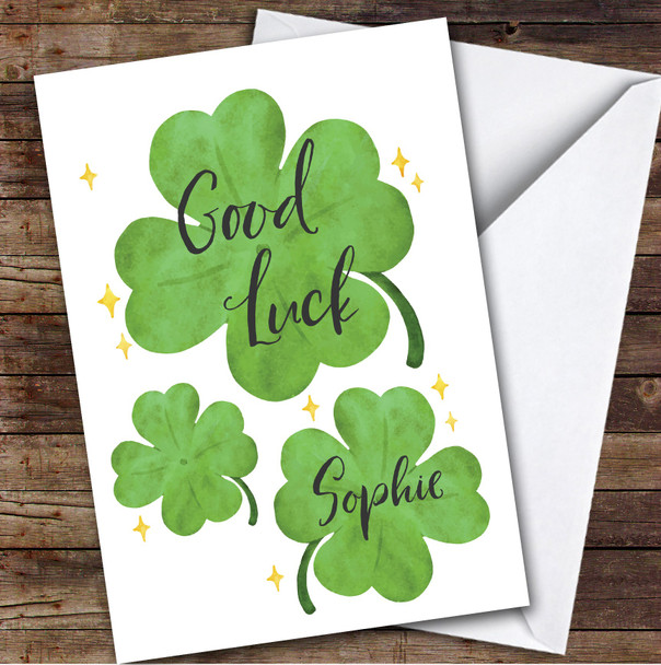 Personalized Good Luck Card For Anyone Luck Card For y Clover