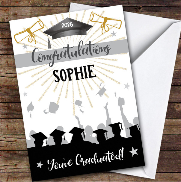 Personalized Graduation Card For Anyone Silhouette Hat