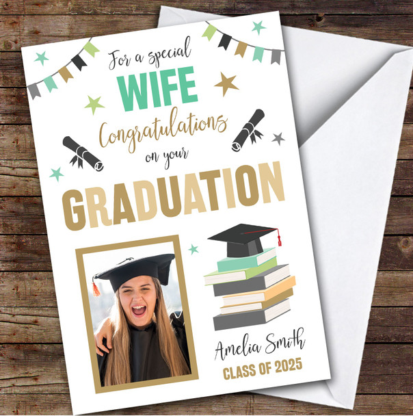 Personalized Graduation Card For Wife Photo Books Hat
