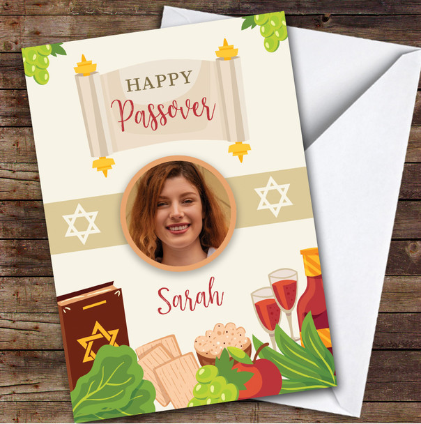 Personalized Passover Card For Anyone Photo Scroll Food