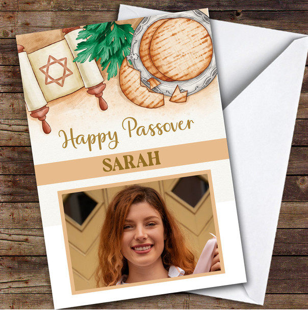 Personalized Passover Card For Anyone Jewish Photo Scroll Food