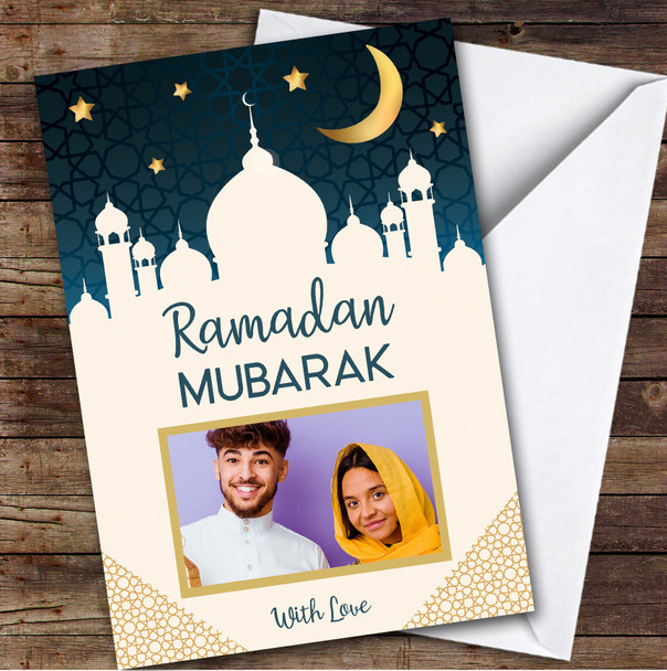 Personalized Ramadan Card For Anyone Photo Gold Mosque