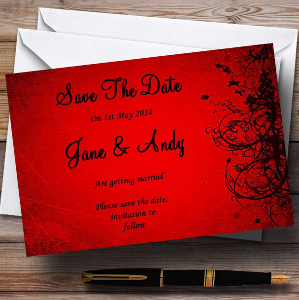 Red Flare Personalized Wedding Save The Date Cards