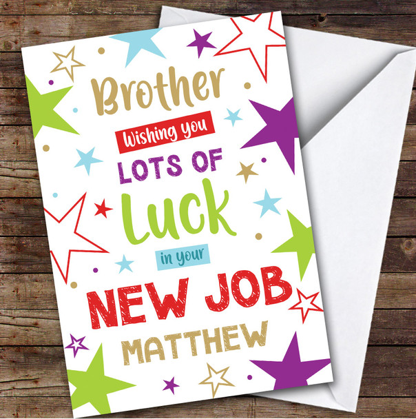 Personalized New Job Card For Brother Bright Stars