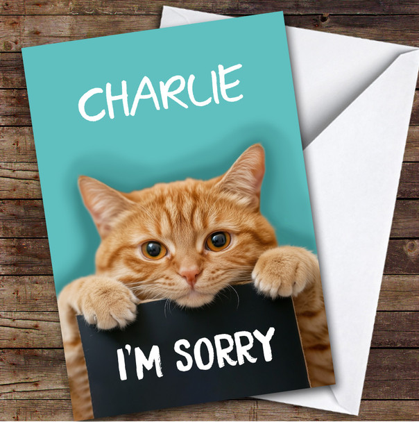 Personalized I'm Sorry Card For Anyone Ginger Cat