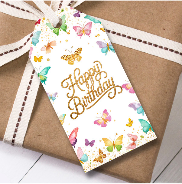 Birthday 12 Large Gift Tags Butterflies Kids Birthday