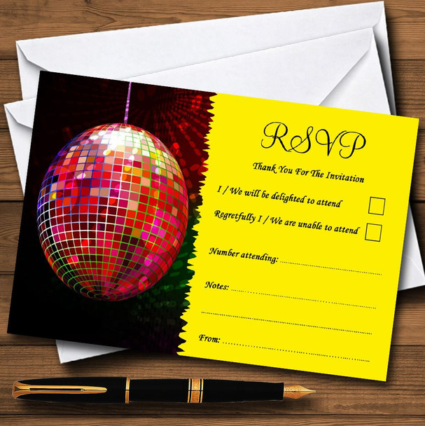 Disco Ball And Lights Personalized RSVP Cards