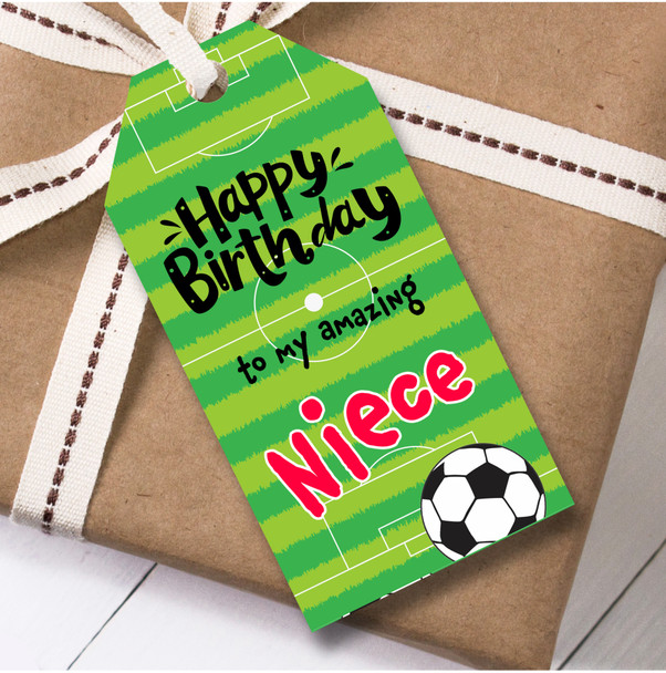 Birthday 12 Large Gift Tags For Niece Football Pitch Girls Birthday
