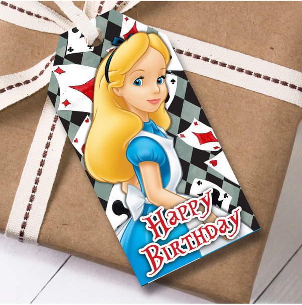 Birthday 12 Large Gift Tags Alice in Wonderland Birthday Kids