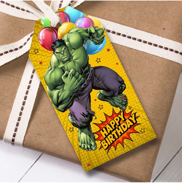 Birthday 12 Large Gift Tags Hulk Boys Kids Birthday