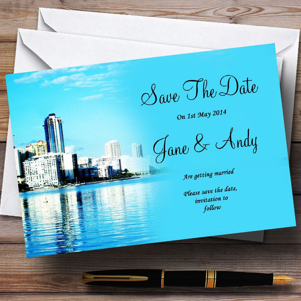 Miami Florida  Personalized Wedding Save The Date Cards