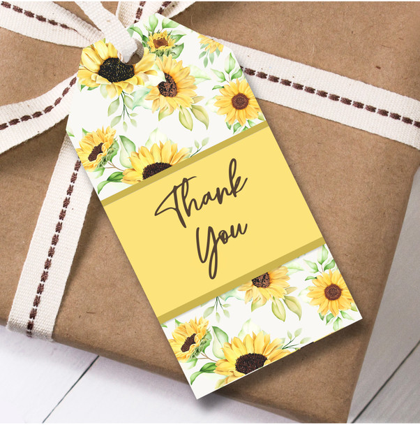 Thank You 12 Large Gift Tags Sunflowers Thank You Female