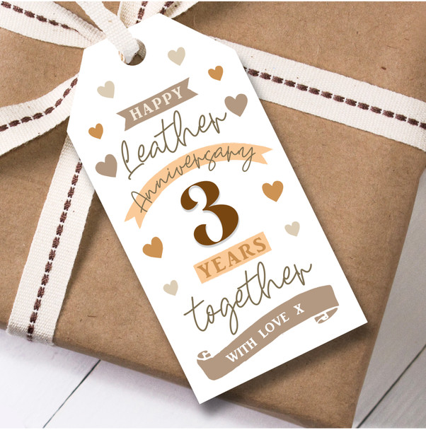 Anniversary 12 Gift Tags 3 Years Leather 3rd Wedding Anniversary Together