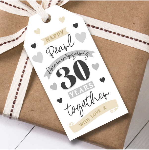 Anniversary 12 Gift Tags 30 Years Pearl 30th Wedding Anniversary Together