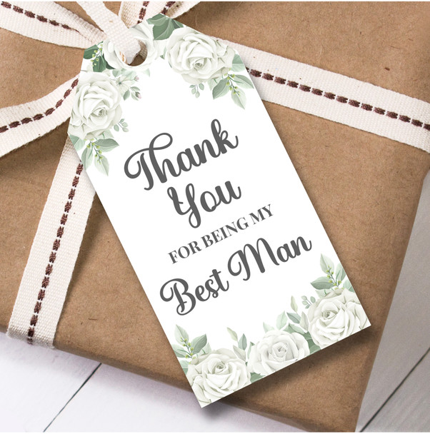 Wedding Day 12 Large Gift Tags Best Man White Flowers Wedding Day