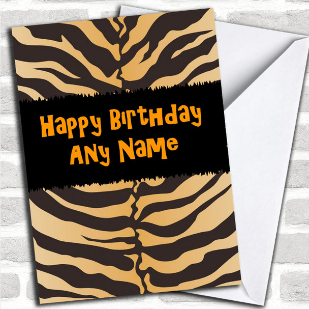 Animal Tiger Print Funky Personalized Birthday Card