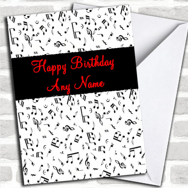 Music Notes Personalized Birthday Card