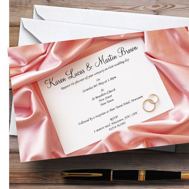 Pink Love Note Letter Personalized Wedding Invitations