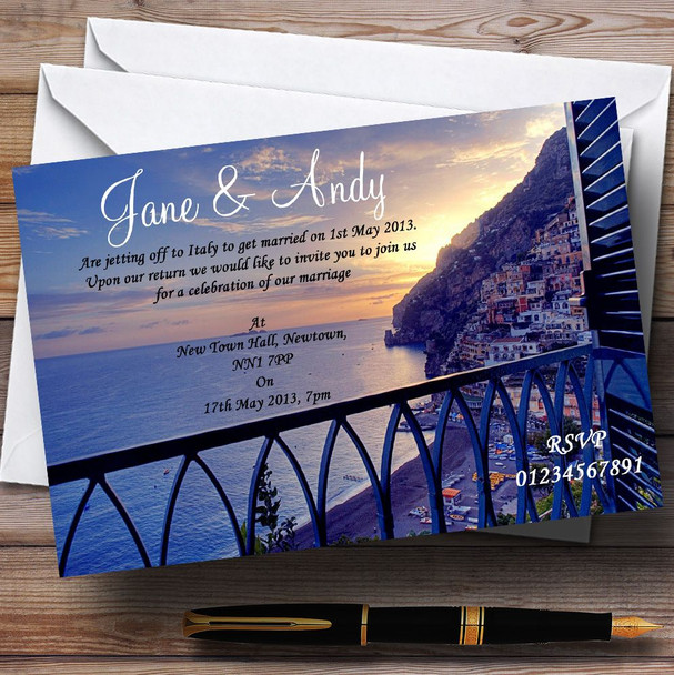 The Amalfi Coast Italy Personalized Wedding Invitations