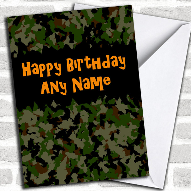 Army Camouflage Personalized Birthday Card