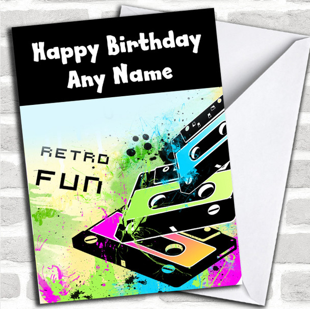Retro Music Tape Personalized Birthday Card