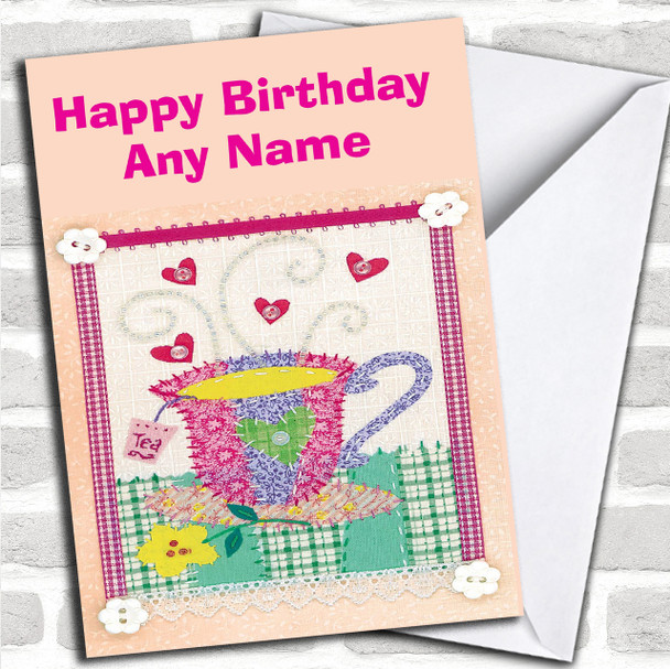 Pretty Teacup Tea Personalized Birthday Card