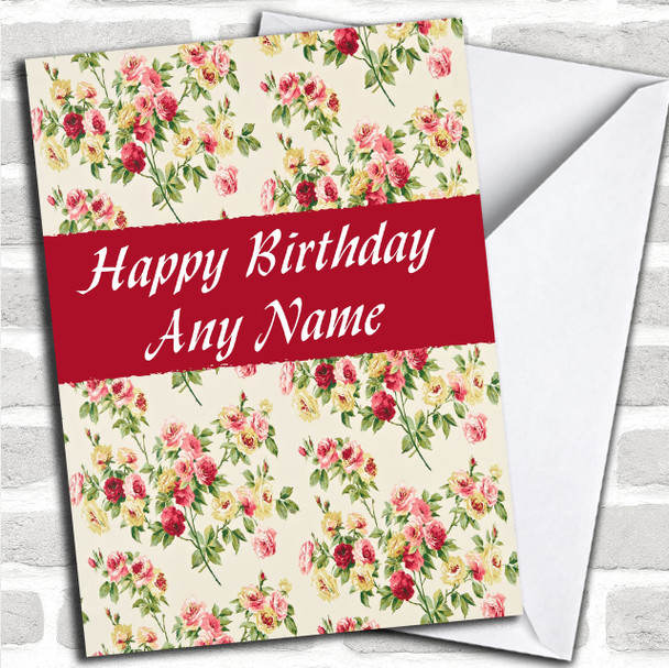 Kidston Inspired Floral Personalized Birthday Card