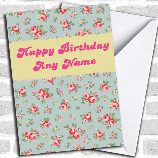 Floral Kidston Inspired Personalized Birthday Card