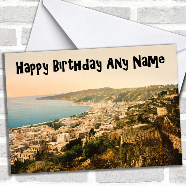 Naples Italy Personalized Birthday Card