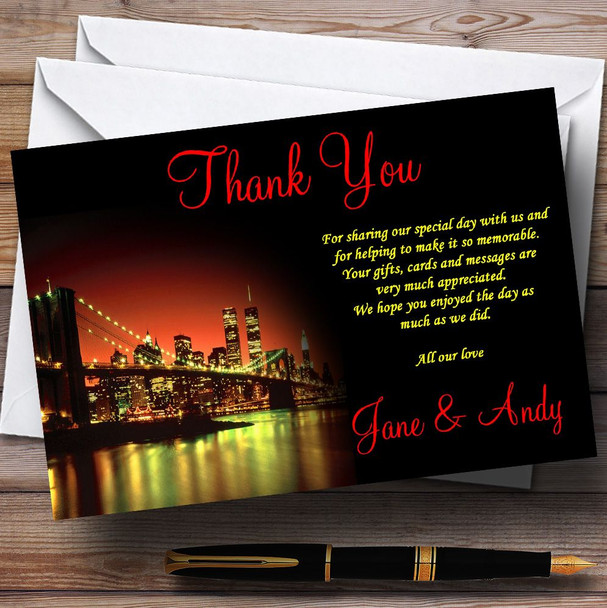 New York Personalized Wedding Thank You Cards