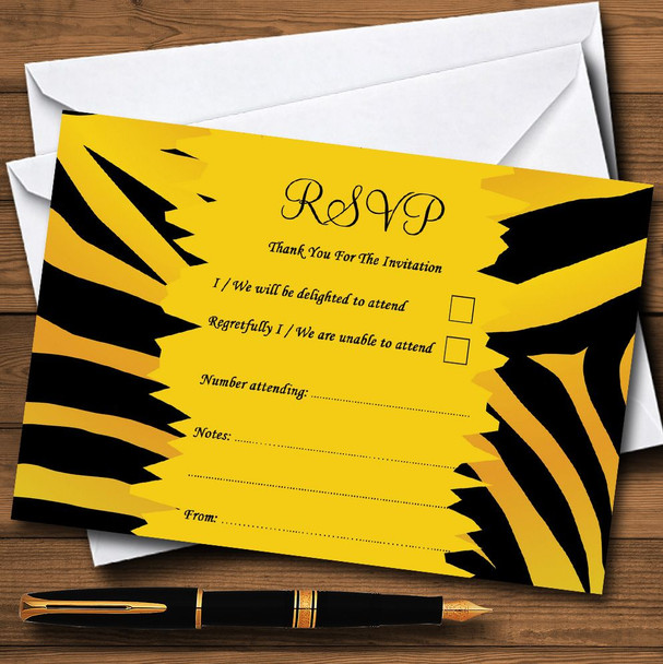 Tiger Print Personalized RSVP Cards