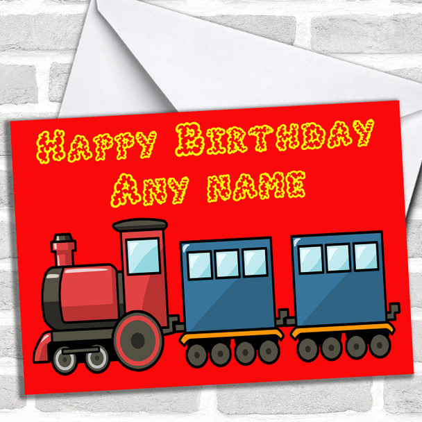 Red Train Personalized Birthday Card