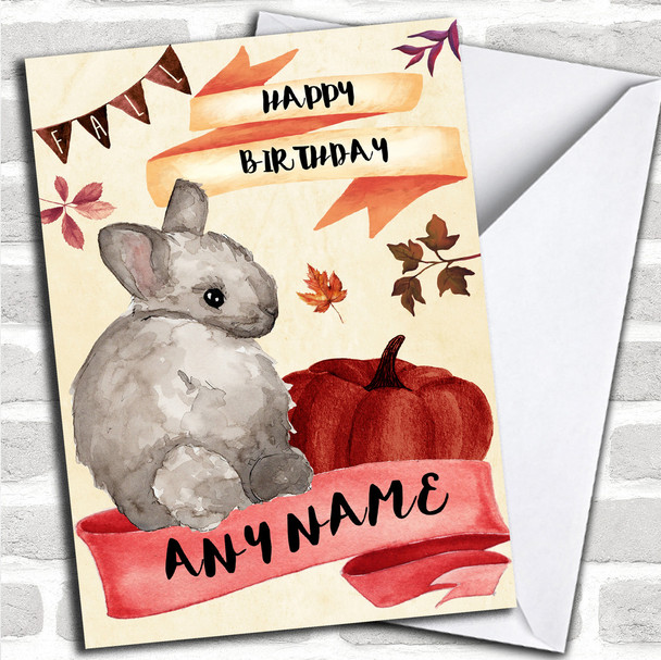 Watercolour Rabbit Personalized Birthday Card