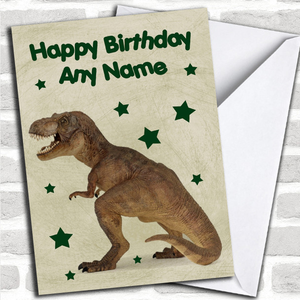 T Rex Scary Dinosaur Personalized Children's Birthday Card