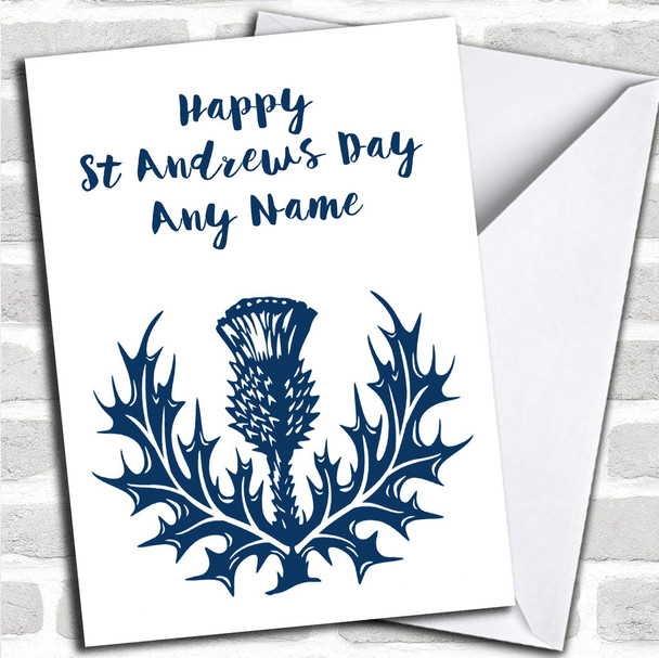 Blue & White Scottish Thistle Personalized St Andrews Day