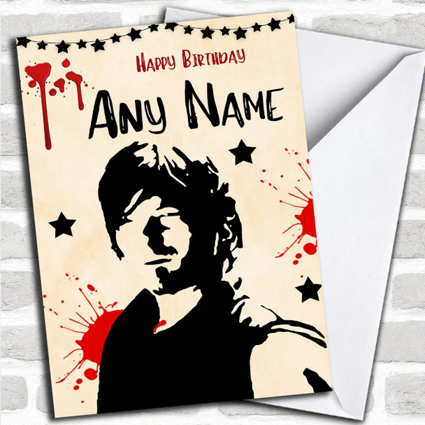 Daryl The Walking Dead Personalized Birthday Card