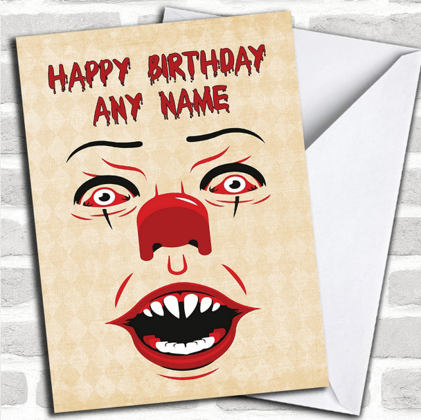 Pennywise Clown It Personalized Birthday Card