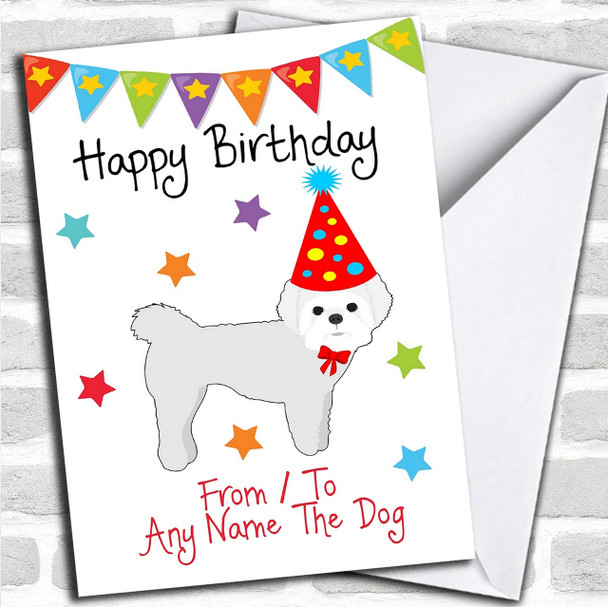 To From Pet Dog White Maltese Terrier Personalized Birthday Card