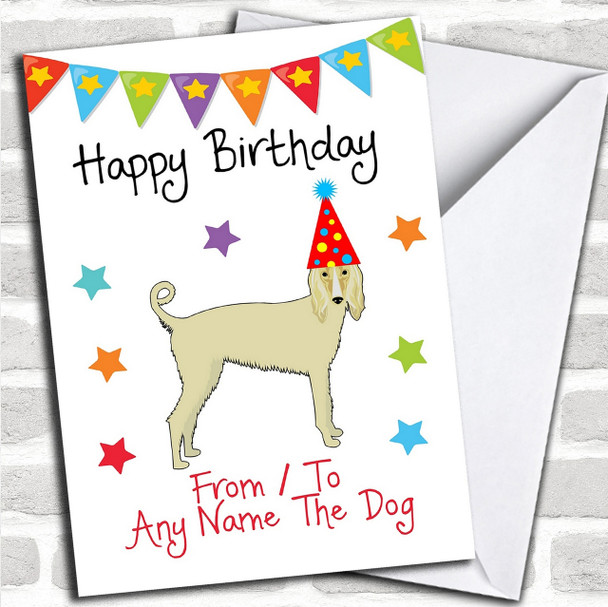 To From Pet Dog Afghan Hound Personalized Birthday Card