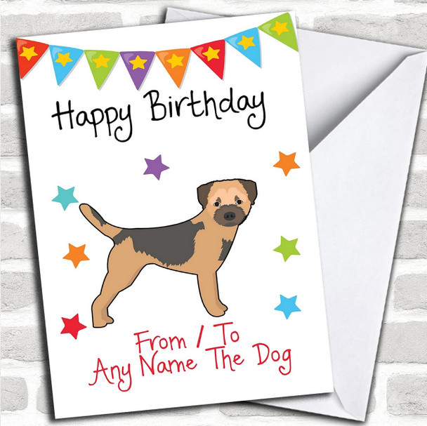 To From Dog Border Terrier Personalized Birthday Card