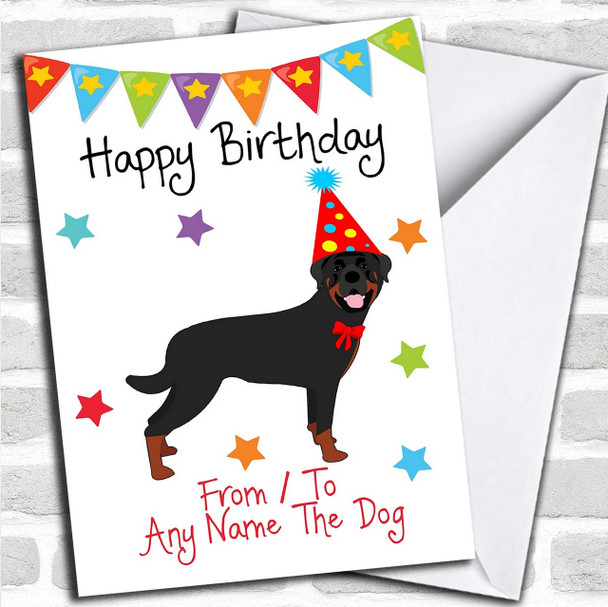 To From Pet Dog Rottweiler Personalized Birthday Card