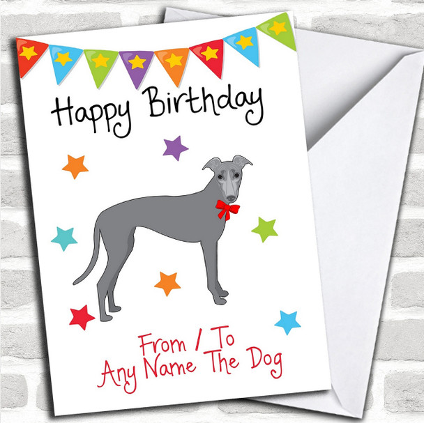 To From Pet Dog Greyhound Personalized Birthday Card