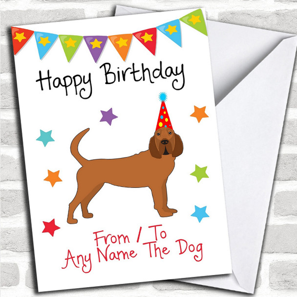 To From Dog Bloodhound Personalized Birthday Card