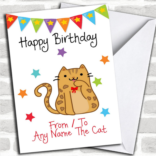 To From Pet Cat Bengal Personalized Birthday Card