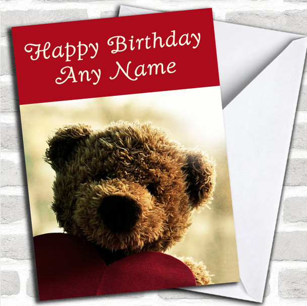 Cute Teddy Bear Love Personalized Birthday Card