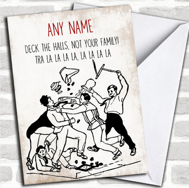 Funny Deck The Halls Not Your Family Personalized Christmas Card